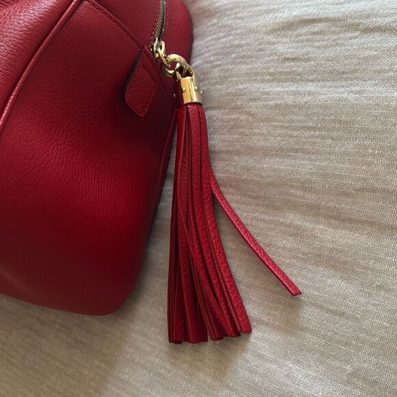 Gucci Red Leather Soho Bowler Chain Shoulder Bag - Picture 12 of 16